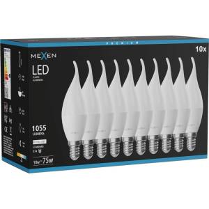 Mexen Nova 10x LED крушка пламък E14, C37, 10W, неутрална - 4000K, 1055 lm - L106-E14-1040-01x10 (L106-E14-1040-01x10)