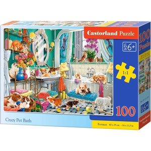 Castorland Пъзел Castorland от 100 части - Лудото къпане на домашните любимци (B-111251) - ozone