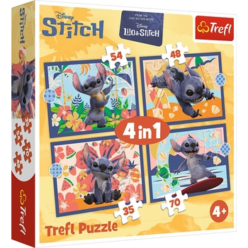 Trefl - Puzzle 4v1 Lilo & Stitch: Holidays in Hawaii - 1 - 39 piese