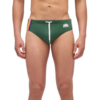 Sundek Бански гащета Sundek Tricolour detail swimming brief - Green (Pine 01)