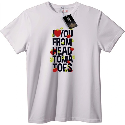 NOONEBRAND Тениска Обичам те от главата до доматите - M, Black