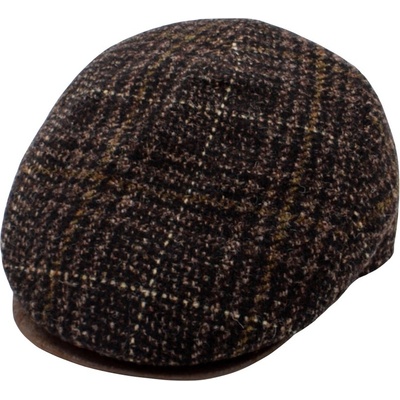 Fiebig Headwear since 1903 Zimní pánská bekovka kostkovaná hnědá