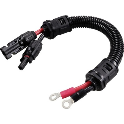 Solárny konektor na očkový terminál M6, dĺžka kábla 250 mm čierna, červená TRU COMPONENTS Množstvo: 1 ks