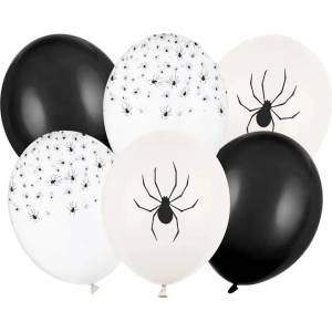 Party Deco Балони Хелоуин Паяци - Комплект от 6 (sb14p-346-000-6)