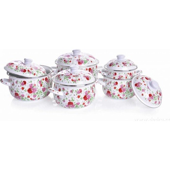 Dedra sada hrnců smaltované s květinovým motivem 10 ks