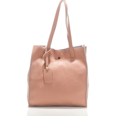Dámska kožená shopper kabelka ružová Dollaro koža