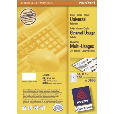 AVERY Zweckform univerzálne etikety, 38 x 21,2 mm - biele