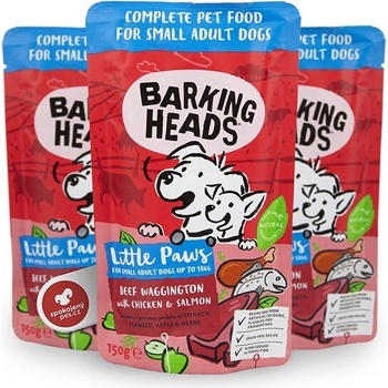 Barking Heads Little Paws Beef Chicken Salmon 6 x 150 g