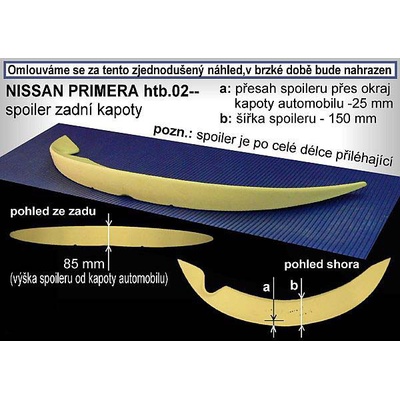 Spoiler zadných dverí spodnej NISSAN Primera 2002 HB