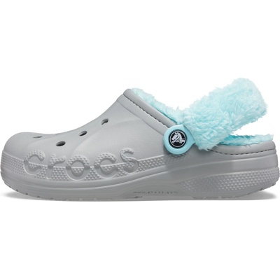 Crocs Baya Lined Fuzz-strap Clog Women's - Light Grey/Blue