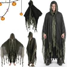 Bedee Halloweensky Zombie plášť s kapucňou pre
