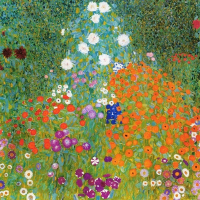 Plagát, Obraz - Cottage Garden, Gustav Klimt, 40 × 40 cm