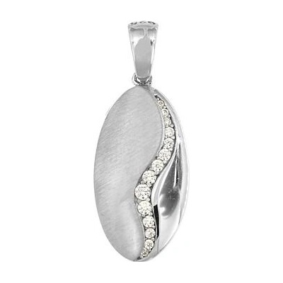 Infinitysilver Stříbrný přívěsek oválek se zirkony OP435