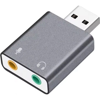 DeTech Звукова карта DeTech, USB, 7.1, Сив - 17857 (17857)