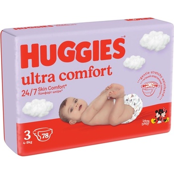 HUGGIES Ultra Comfort Mega 3 4-9 kg 78 ks
