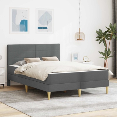 vidaXL Рамка за легло Тъмен сив 160 x 200 cm Полиестер (3414965)