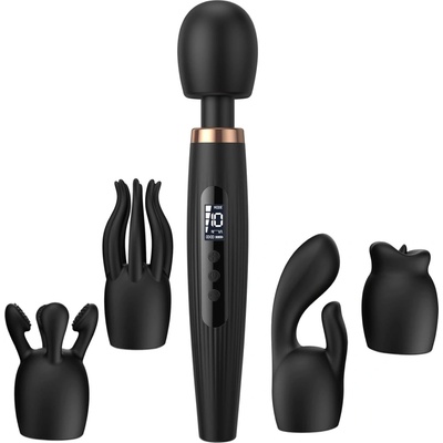 SuperLove Deluxe Massage Wand Kit with 4 Attachments & LED Display