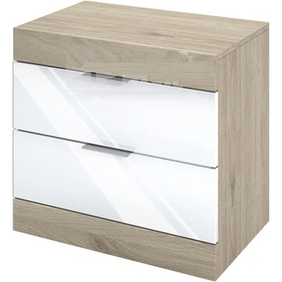 Bogdan Furniture I Нощно шкафче Mod 3074, Сонома арвен/Бял гланц