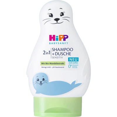 HiPP Babysanft Šampon Vlasy & Tělo Lachtan 200 ml – Zboží Mobilmania