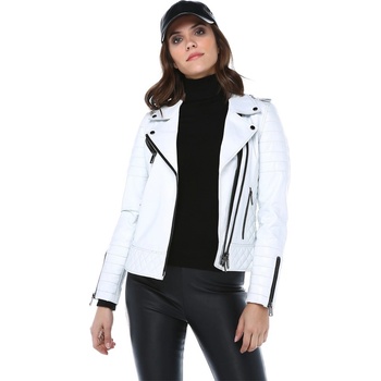 Jacket Club Дамско яке от естествена кожа yb-2080 - Бяло #317876 (317876_Бяло)