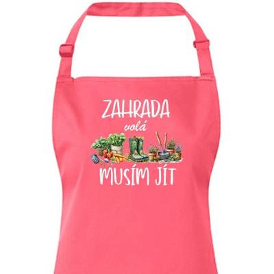 Bezvatriko.cz Zástěra s laclem Zahrada volá Fuchsiová Canvas Zástěra s laclem 2984