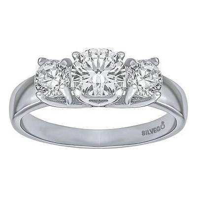 SILVEGO strieborný prsteň DARION so Swarovski Zirconia- EWER02418