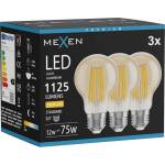 Mexen Vintis 3x LED филамент крушка E27, A60, 12W, Топъл - 2700K, 1125 lm, кехлибар (L150-E27-1227-50x03)