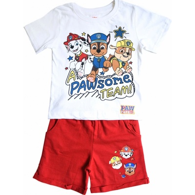 Eplusm chlapčenský komplet tričko a kraťasy "Paw Patrol" červená