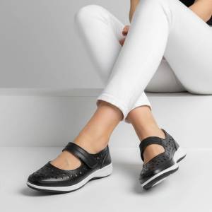  Обувки естествена кожа W186090 Black