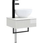 vidaXL Мивка за измиване, монтирана на стена Бял гланц 40 x 35 x 39 см (890172)