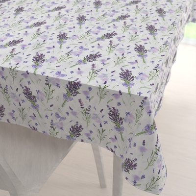 Biante Dekorační obdélníkový ubrus PML-085 Snítky levandulí na bílém 100x140 cm