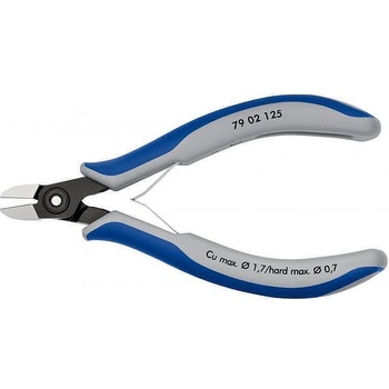 KNIPEX Клещи диагонални резачки, синьо-сива ръкохватка 125мм, с отваряща пружина, Knipex (K7902125)