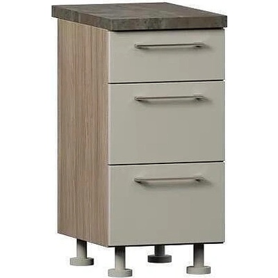 Долен кухненски шкаф Domino Havana L40 дъб хавана и кашмир супер гланц