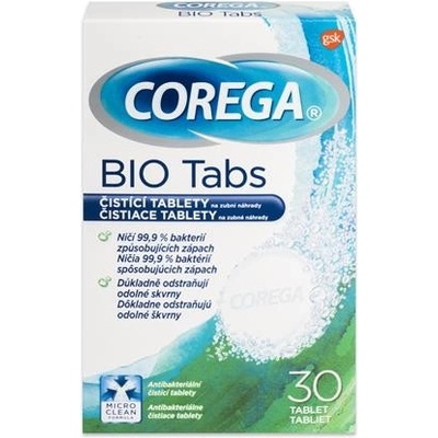 Corega Bio Tabs čistící tablety na zubní náhrady 30 ks – Zbozi.Blesk.cz