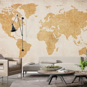 Art Gift Decor Фототапет с винтидж карта на света в златисто