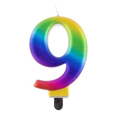 Godan Свещ за рожден ден с дъга, 8 см - 9