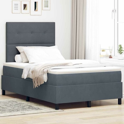 zahrada-XL 3339819 Postel s boxspringem s matrací Tmavě šedá samet