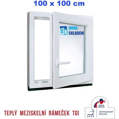 ERKADO 1000 x 1000 mm Bílé / Antracit otevíravé i sklopné pravé