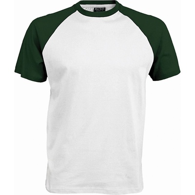 Kariban base ball k330 / Мъжка тениска - бяла/горскозелена xl (20k33049804)
