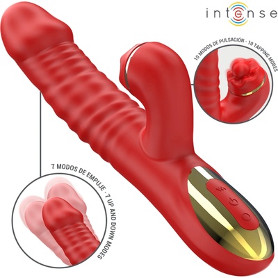 Intense Thalia Thrusting, Tapping Dual Vibrator Red