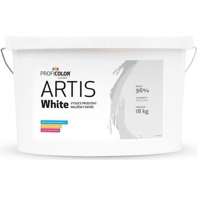 Malířská barva ARTIS White, interiérová, bílá, 18kg – Sleviste.cz