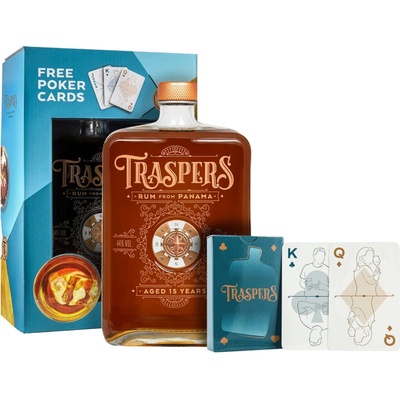 Traspers Panama Rum 15y 44% 0,7 l (dárkové balení karty na poker)
