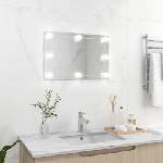 vidaXL Стенно огледало с LED лампи, правоъгълно, стъкло (3078637)