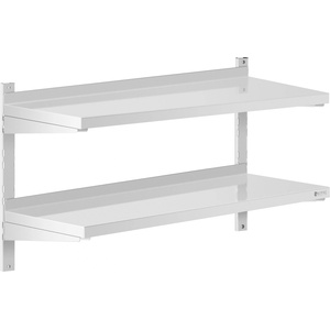 Royal Catering Стенен рафт от неръждаема стомана - 2 рафта - 40 x 100 см RCWR-1000.4 (RCWR-1000.4)
