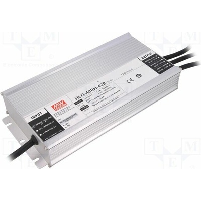 MEAN WELL HLG-480H-42B Napájecí zdroj: spínaný; LED; 480W; 42VDC; 11,4A; 90÷305VAC; IP67