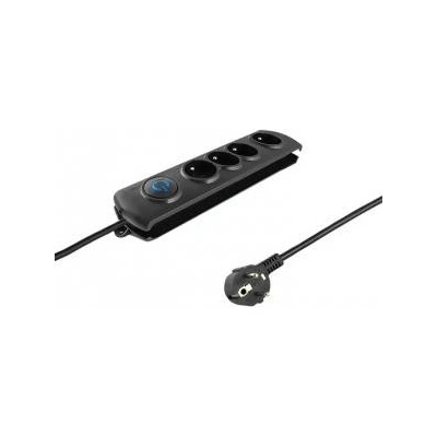 Qoltec Anti-surge bar QOLTEC 1.5M 4-SOCKETS BLACK/Modern