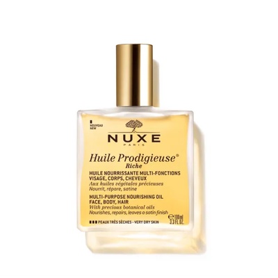 NUXE Мултифункционално масло. За лице, тяло, коса , Nuxe Huile Prodigieuse Rich Multipurpose Nourishing Oil 100ml
