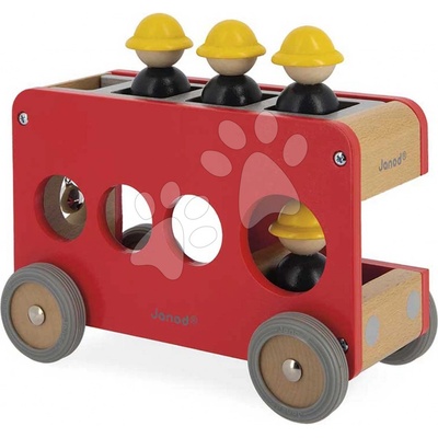 Janod požiarnicke auto Fire Engine Bolid 4 figúrky hasičov J04632