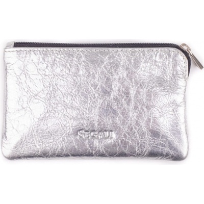 Segali Kožená mini peňaženka kľúčenka 7289 silver shiny