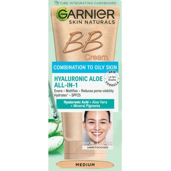 Image 1 of Garnier Skin Naturals BB крем за лице Hyaluronic Aloe Oil free, Medium, 50 ml